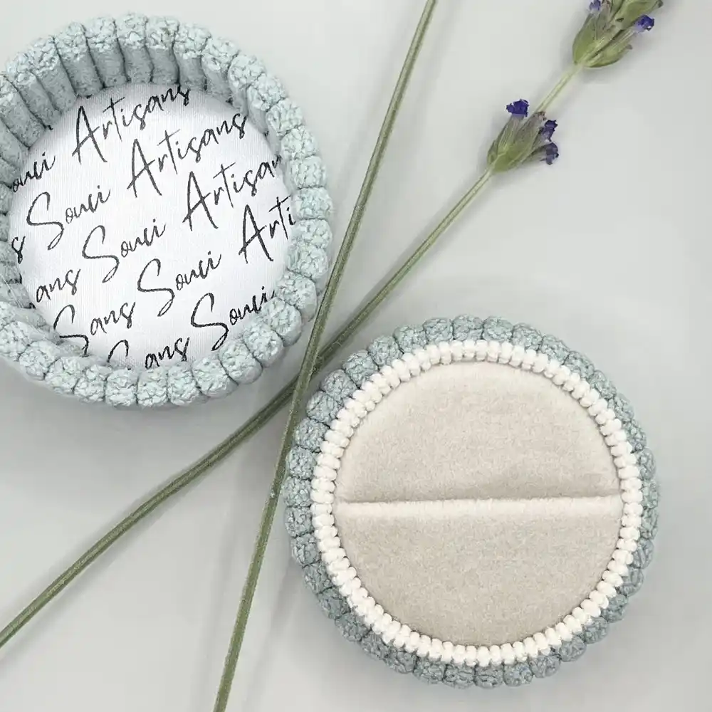 Corduroy Round Ring Box - Beryl - Image 2