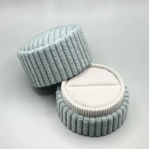 Corduroy Round Ring Box - Beryl