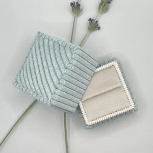 Alternative view of Corduroy Square Ring Box in Beryl