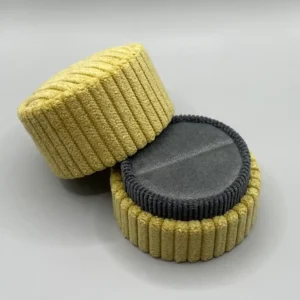 Alternative view of Corduroy Round Ring Box - Citrine