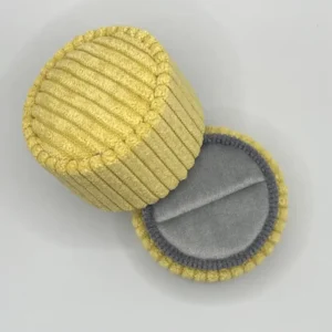 Corduroy Round Ring Box - Citrine