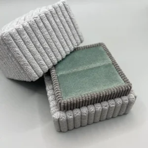 Corduroy Square Ring Box in Moonstone