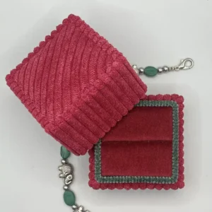 Alternative view of Corduroy Square Ring Box in Ruby