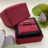 Jewel Velvet Square Ring Box in Ruby