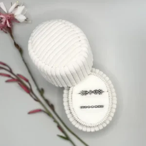 Alternative view of Ceremony Corduroy Double Slot Oval Ring Box