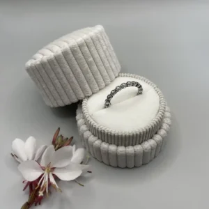 Ceremony Corduroy Round Ring Box